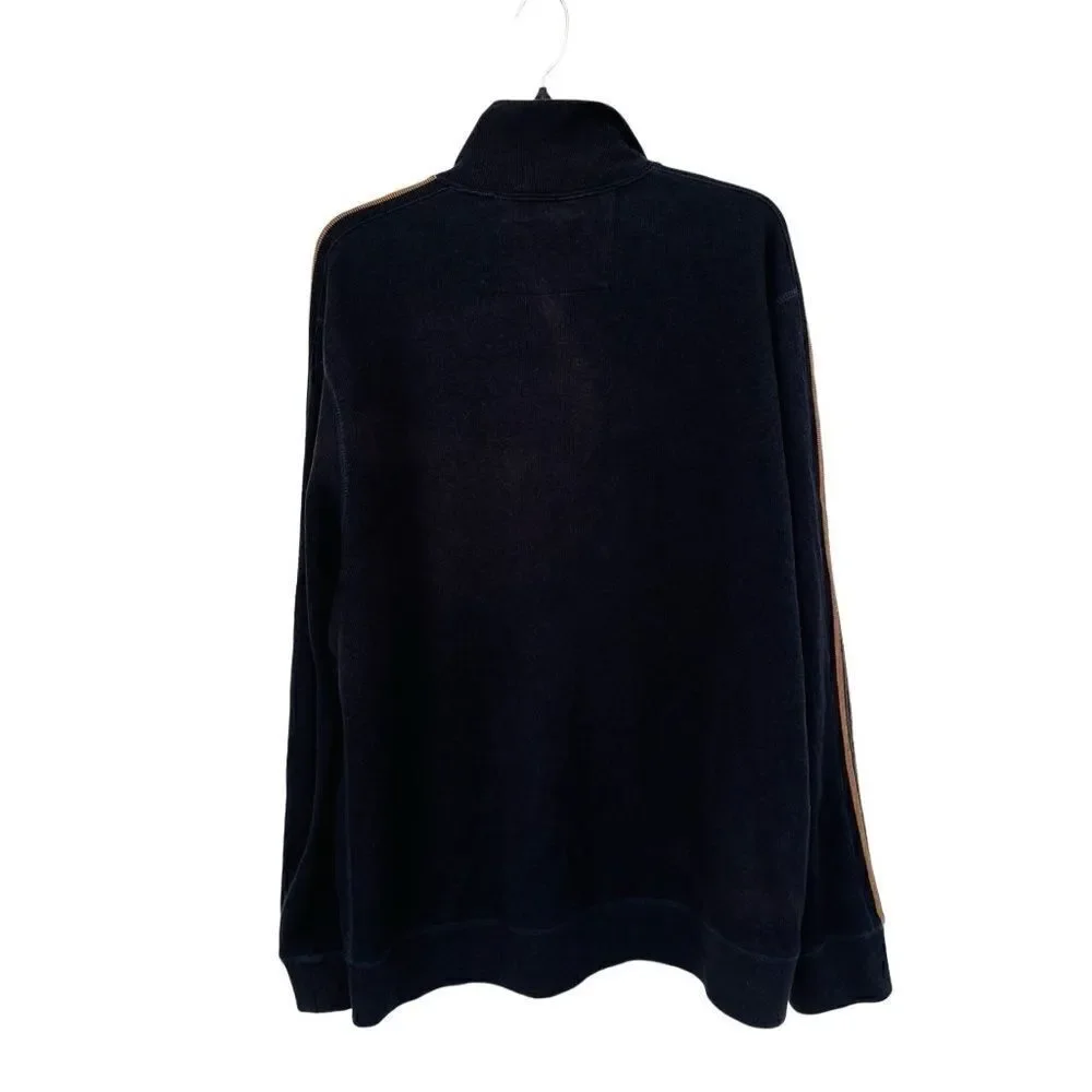 Banana Republic 100% cotton navy blue full zip front sweater size XL.